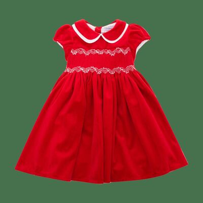 Kleid Laura aus glattem rotem Samt