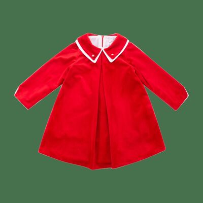 Apolline-Kleid aus glattem rotem Samt