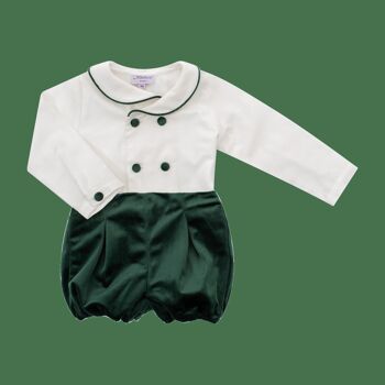 Ensemble Armel en velours lisse vert pin 10