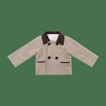 Veste unisex Lou en chevron laine chataîgne 2