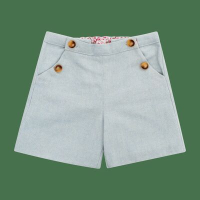 Sonia mint wool herringbone shorts