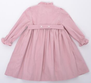 Robe Lola en velours milleraie rose acidulé 9