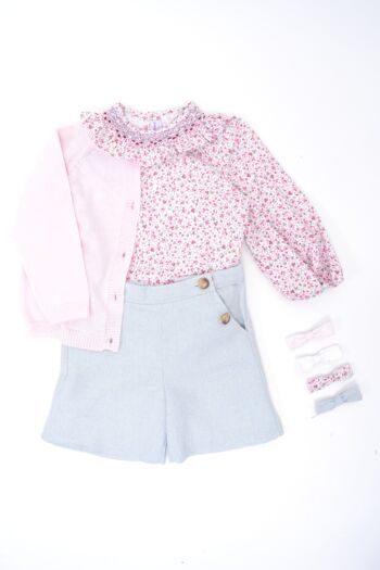 Blouse Faye imprimé petites fleurs roses 11