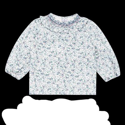 Faye blouse with small blue flowers print