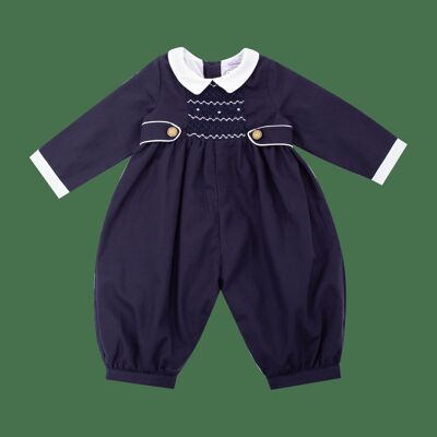 Pao navy smocked romper