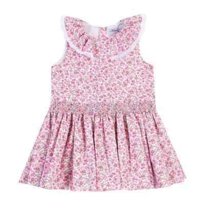 Luce, Smocked dress with ruffled collar