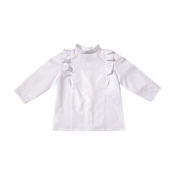 Chemise en popeline blanche à col monté 2