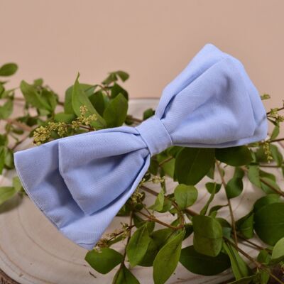 Knot headband, sky blue chambray