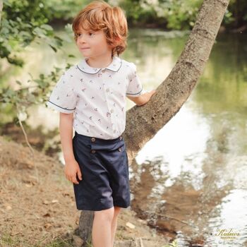 Chemise manches courtes imprimé bateaux - existe en 6M,12M,18M,2A 3