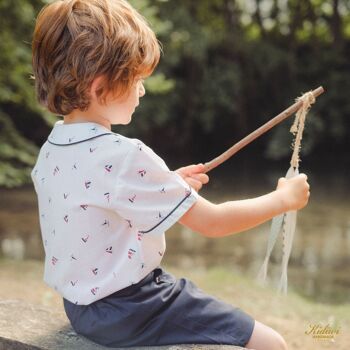 Chemise manches courtes imprimé bateaux - existe en 6M,12M,18M,2A 4