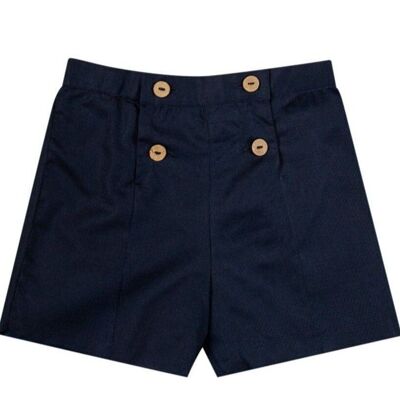 4-button bloomer, navy honeycomb piqué