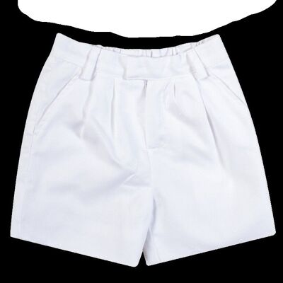 Pantaloncini da bambino in piquet bianco ottico