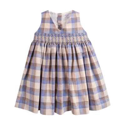 Checked smocked dress. Last size 12M