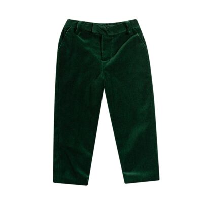 Pantalone in velluto di cotone color smeraldo