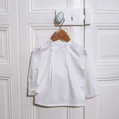 Blusa in twill di cotone bianco