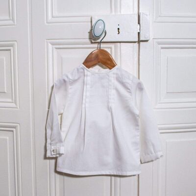 White cotton twill blouse