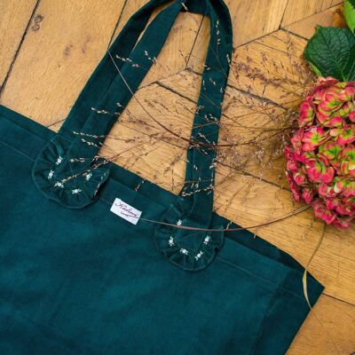 Pine green maxi shopping bag 39x30cm