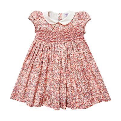 Short-sleeved smocked dress