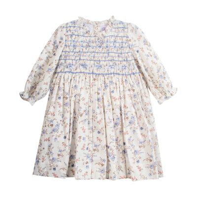 Smocked dress with romantic print