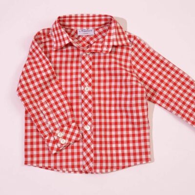 Red Gingham Long Sleeve Shirt