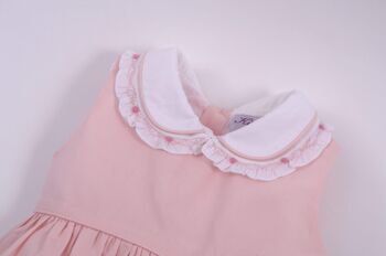 Robe rose poudré à double col en coton BIO 4