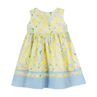 Yellow and blue print dress