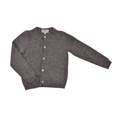 Cardigan gris à col rond