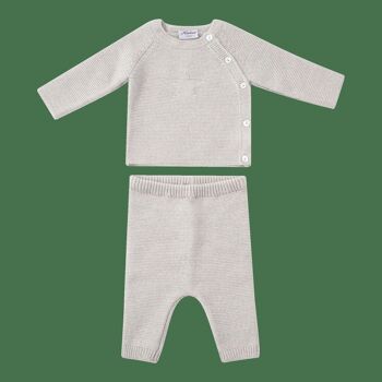 Ensemble bébé beige 100% laine merinos 5