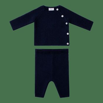 Ensemble bébé marine 100% laine merinos 8