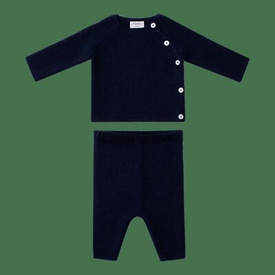 Navy baby set 100% merino wool
