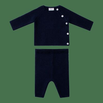 Ensemble bébé marine 100% laine merinos