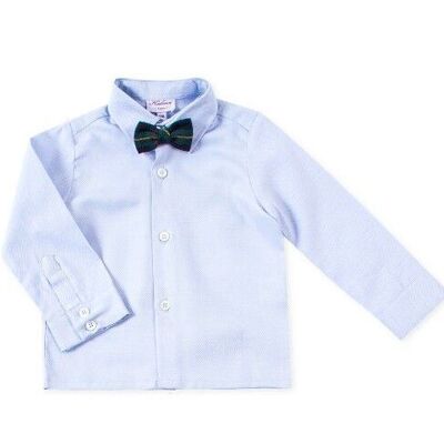 Camisa cuello alto oxford azul cielo