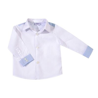 Conjunto camisa blanca & short azul cielo DISPONIBLE EN 12M