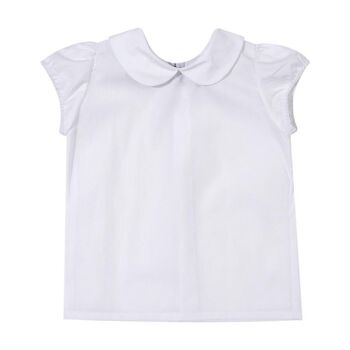 Chemise blanche à manches courtes avec col claudine 2