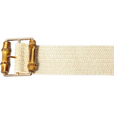 Bamboo and Wood Belt - Beige