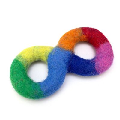 Rainbow Felted Dog Tug Toy
