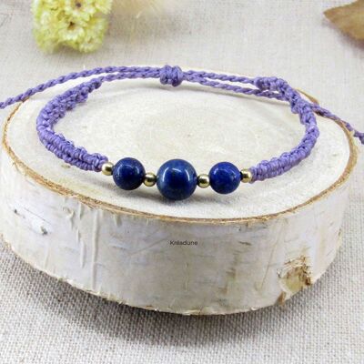 Lapis lazuli macrame bracelet - Manali
