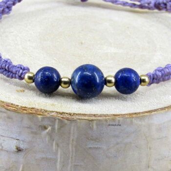 Bracelet macramé lapis lazuli - Manali 2