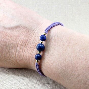 Bracelet macramé lapis lazuli - Manali 3