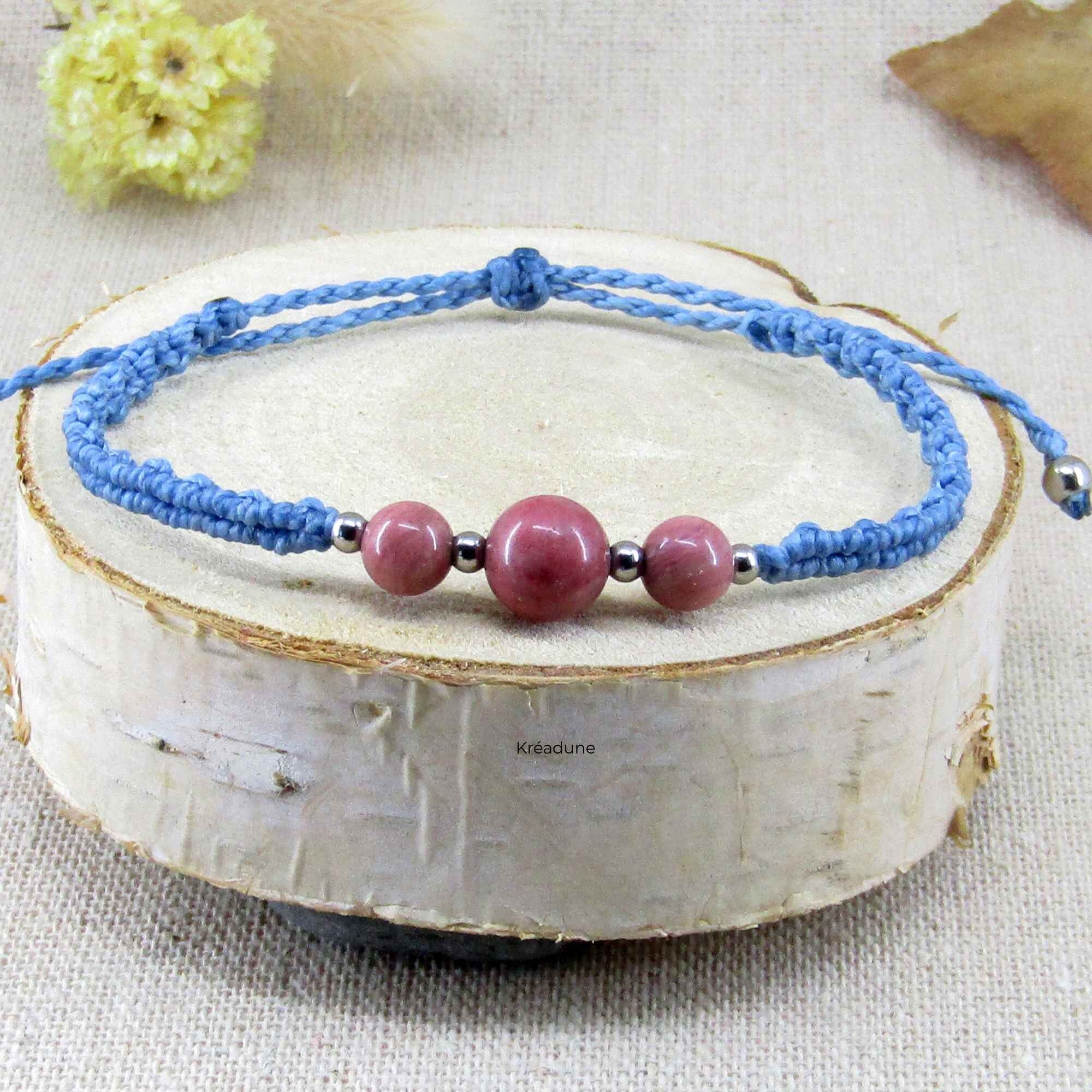 Bracelet macramé rhodonite - Manali