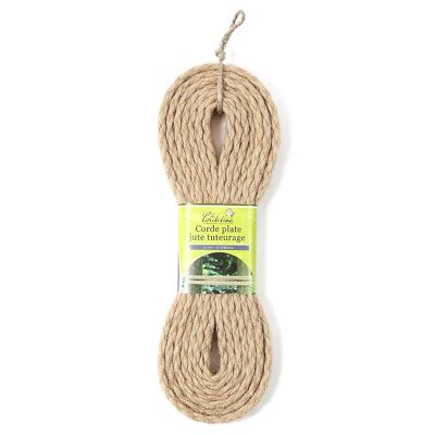 Braided Flat Jute Rope, Hollow Rope 20mm x 5m