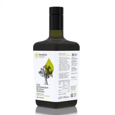 Huile Tunnaliva EVO - Huile d'olive extra vierge italienne - 100% Nocellara del Belice - IGP Sicile - Bouteille de 500 ml