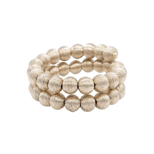 Rose Gold Springwire Woven Ball Bracelet