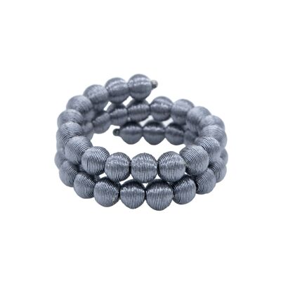 Hematite Springwire Woven Ball Bracelet