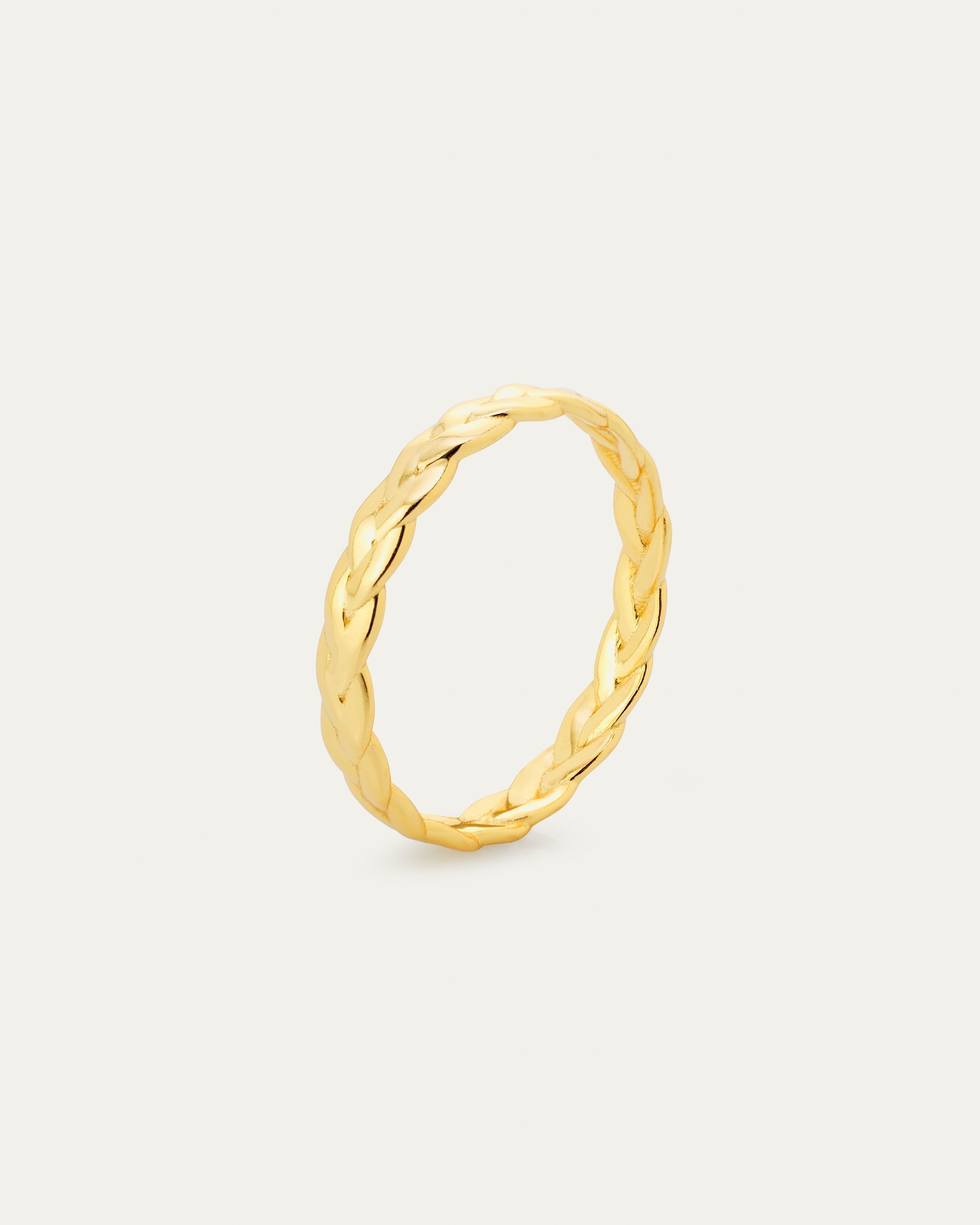 Anello in oro intrecciato - Fiore di menta -