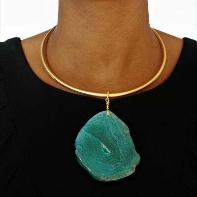 Choker Ref. Hoop and Green Geode