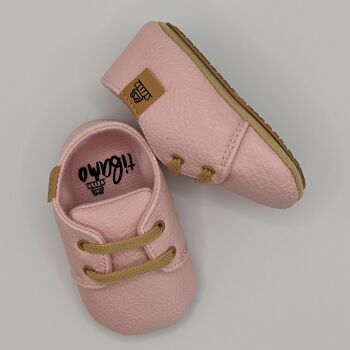 Chaussures bébé en cuir souple rose Tibamo 2
