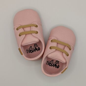Chaussures bébé en cuir souple rose Tibamo 4