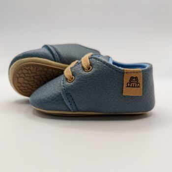 Chaussures bébé en cuir souple bleu Tibamo 4