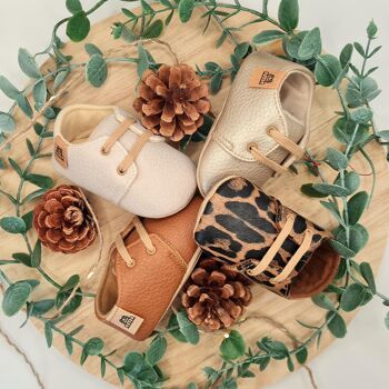 Chaussures bébé en cuir souple Or Tibamo 3